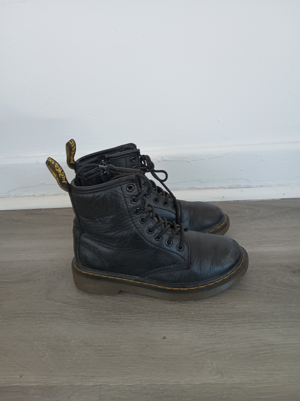 black leather Dr. Martens  boots for children, Size 12